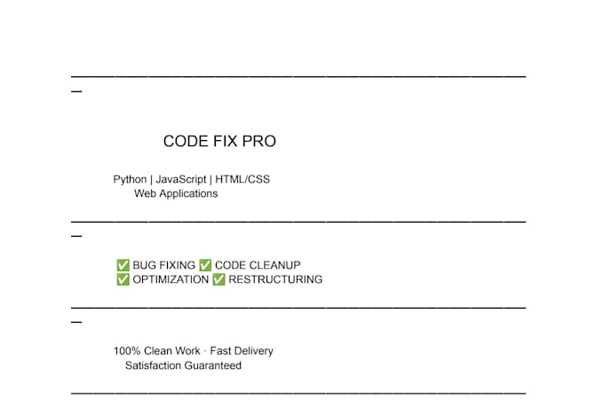 debug python code, fix javascript errors, clean html css website bugs